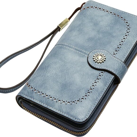 Wallet for Women RFID Blocking Leather Large Capacity Card Holder Ladies Phone C - Picture 7 of 9